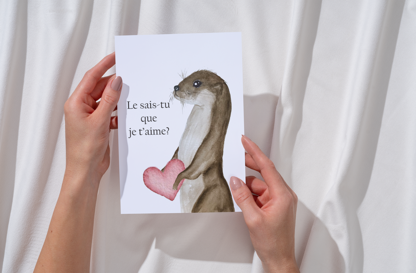Carte de St-Valentin loutre d'amour