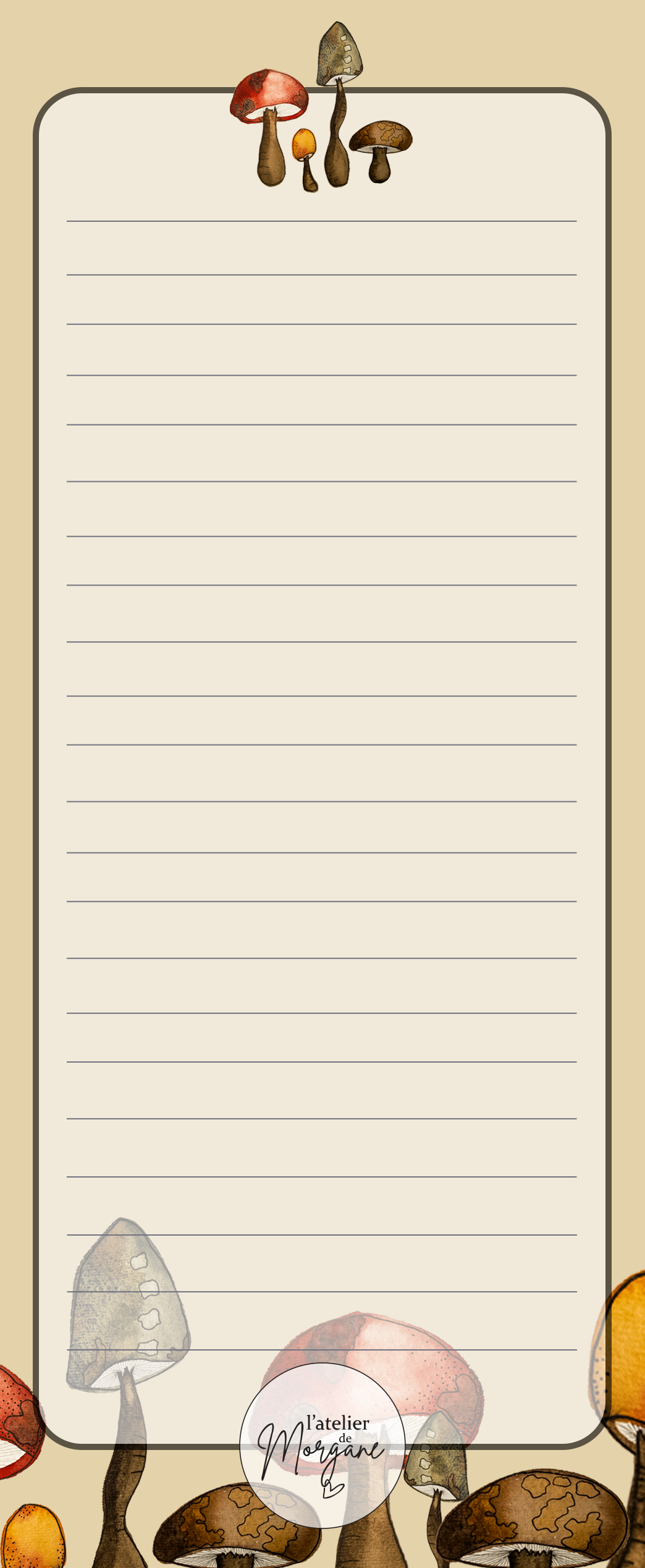 Bloc-notes champignons