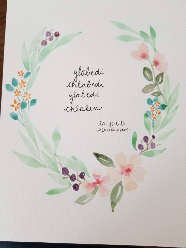 Watercolor original- Scandinave