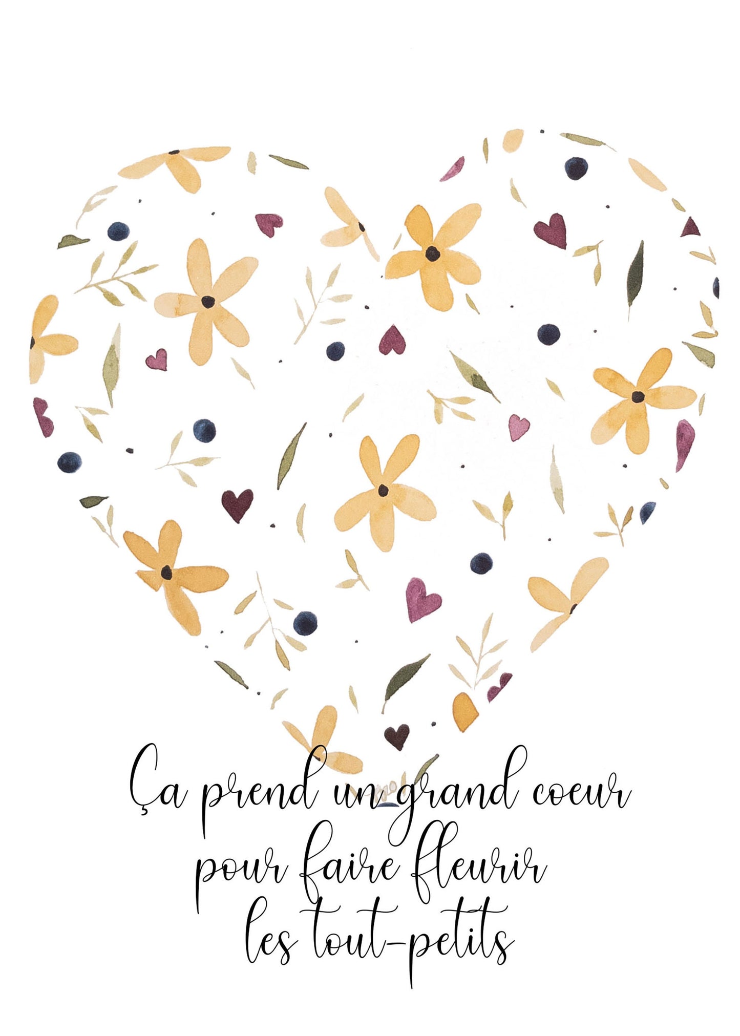 Carte de souhaits - coeur fleuri