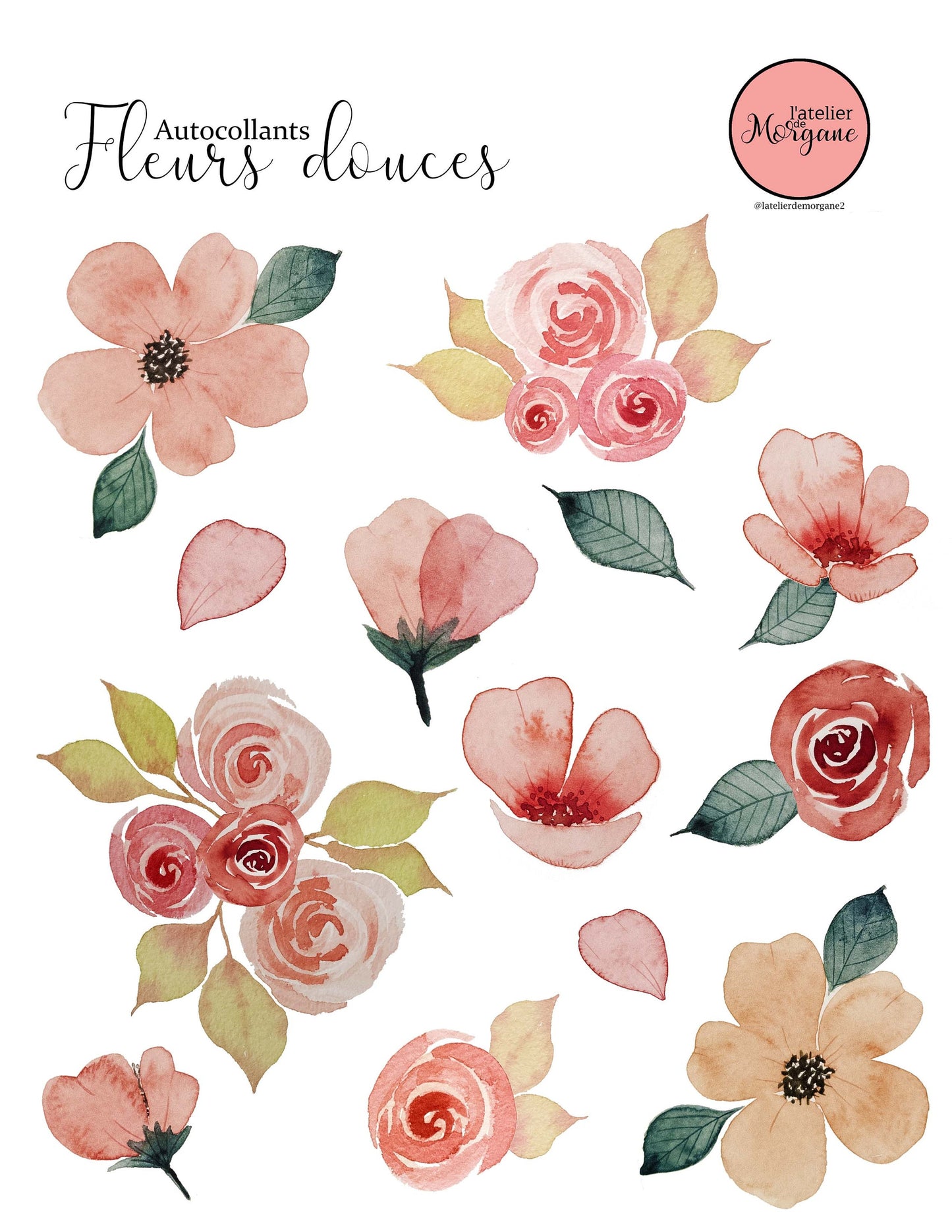 Autocollants fleurs douces