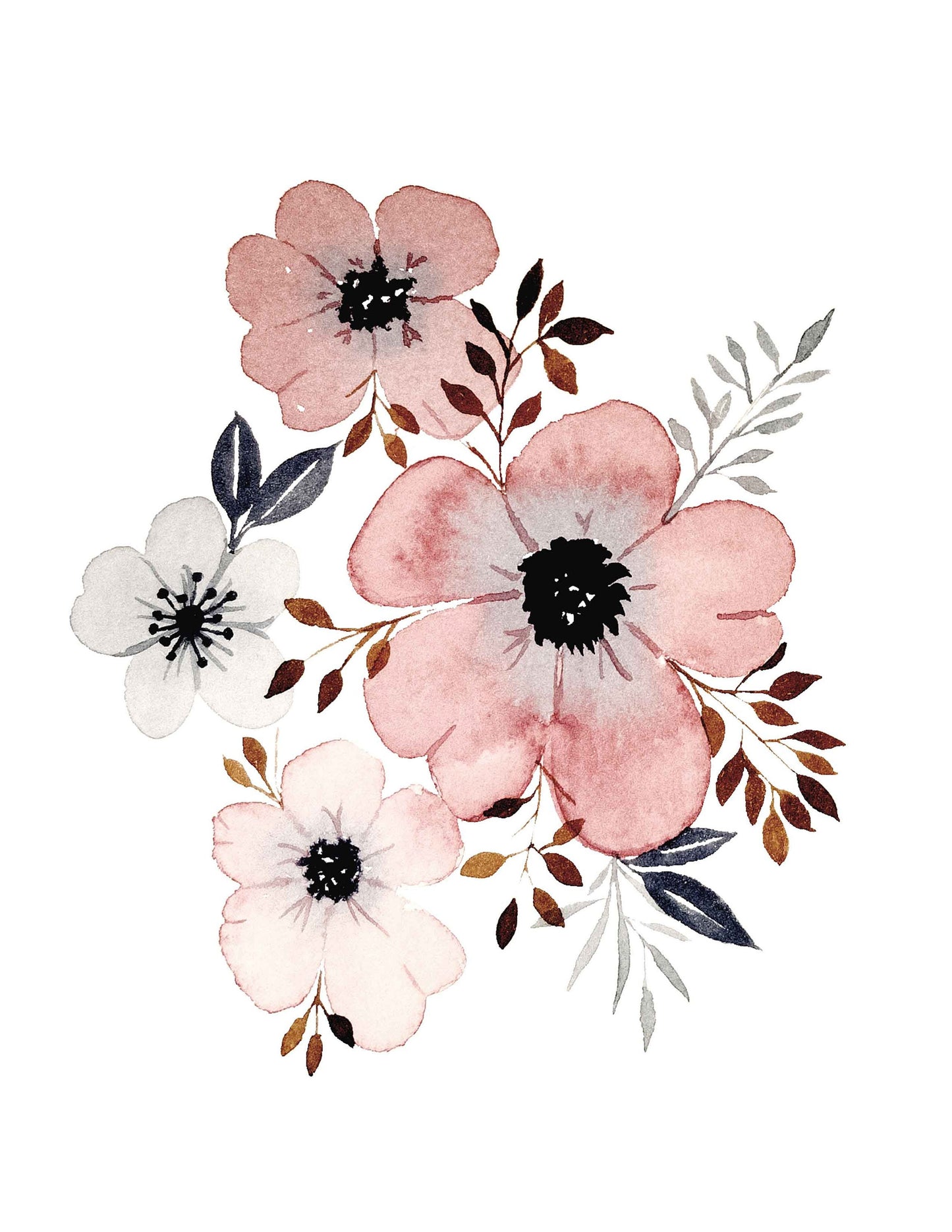 Affiche fleurs poudrées