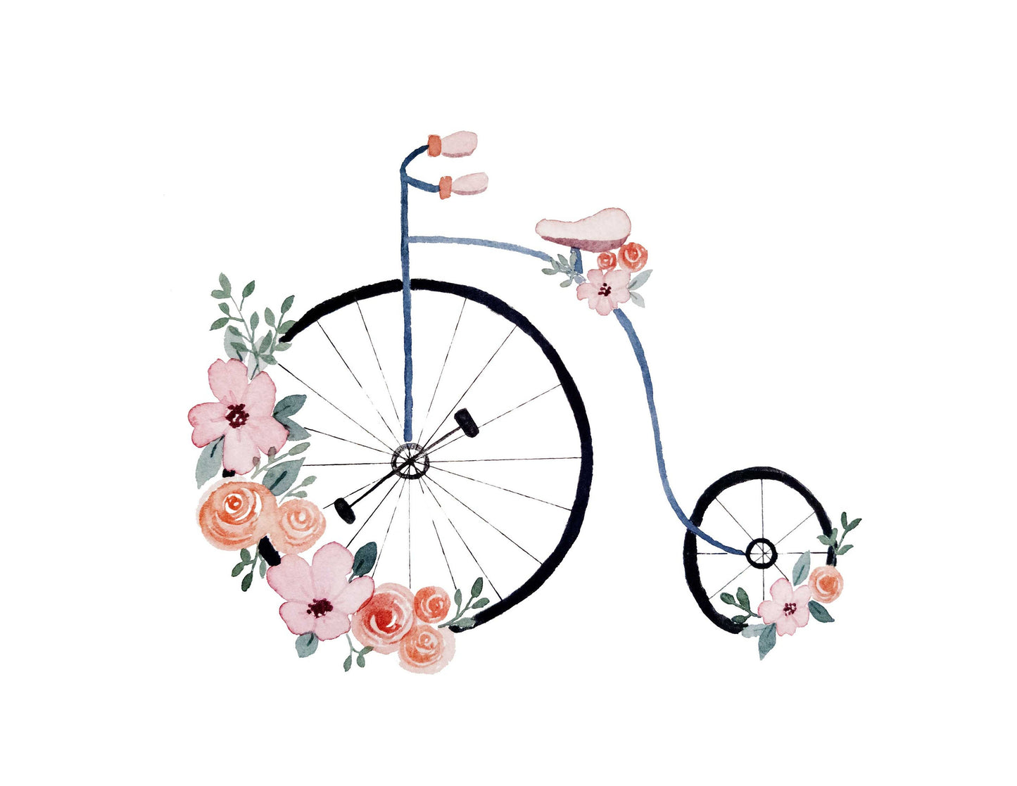 Affiche bicyclette fleurie