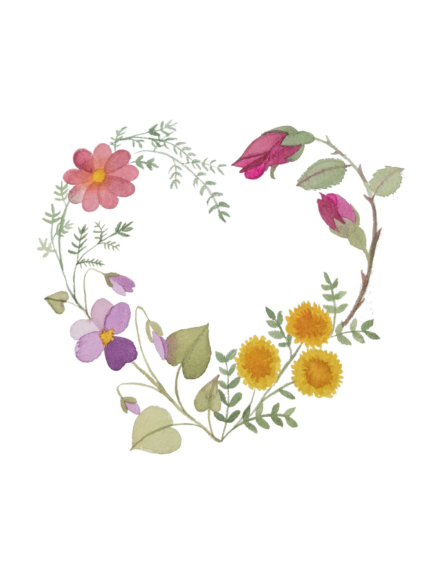 Affiche coeur de fleurs