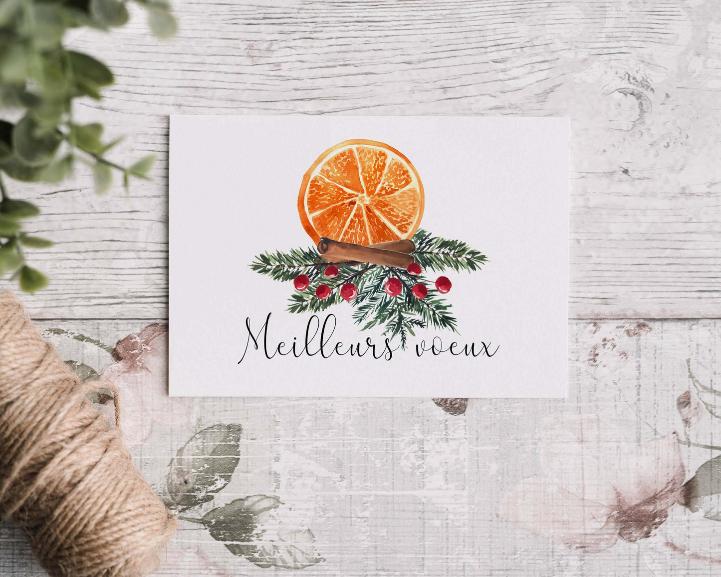 Carte de Noël - orange épicée