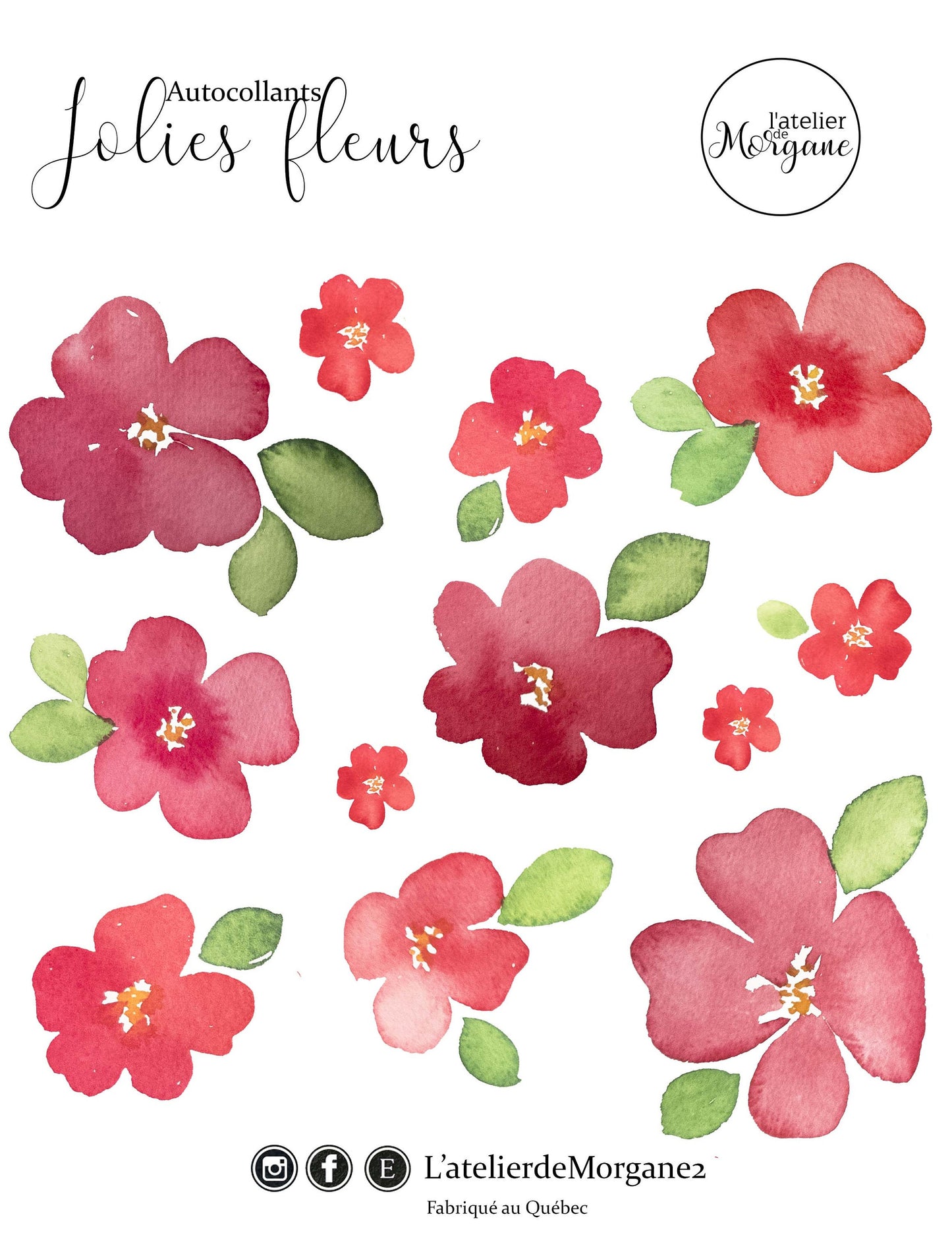 Autocollants - jolies fleurs