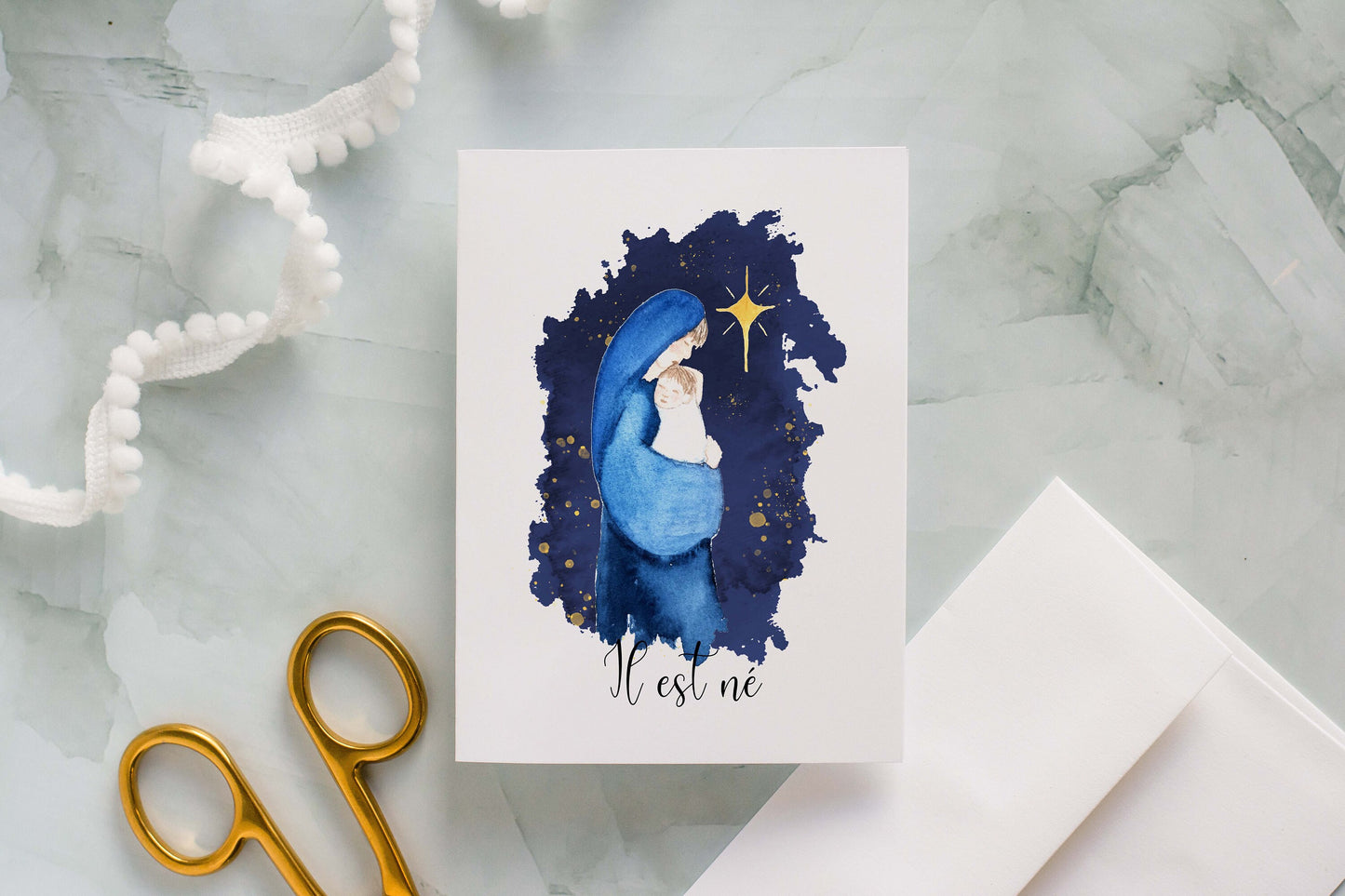 Carte de Noël - Il est né