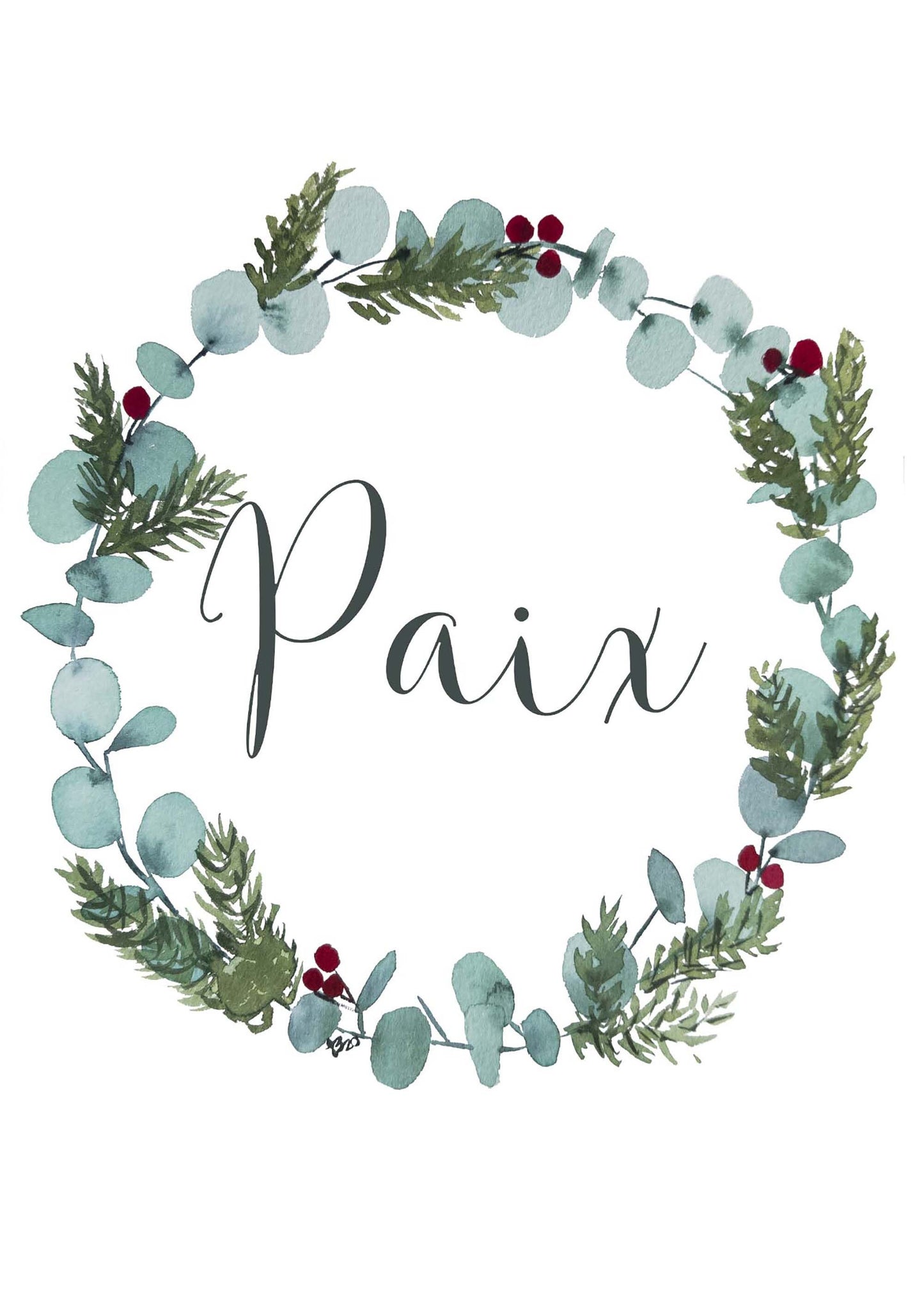 Carte de Noël - paix