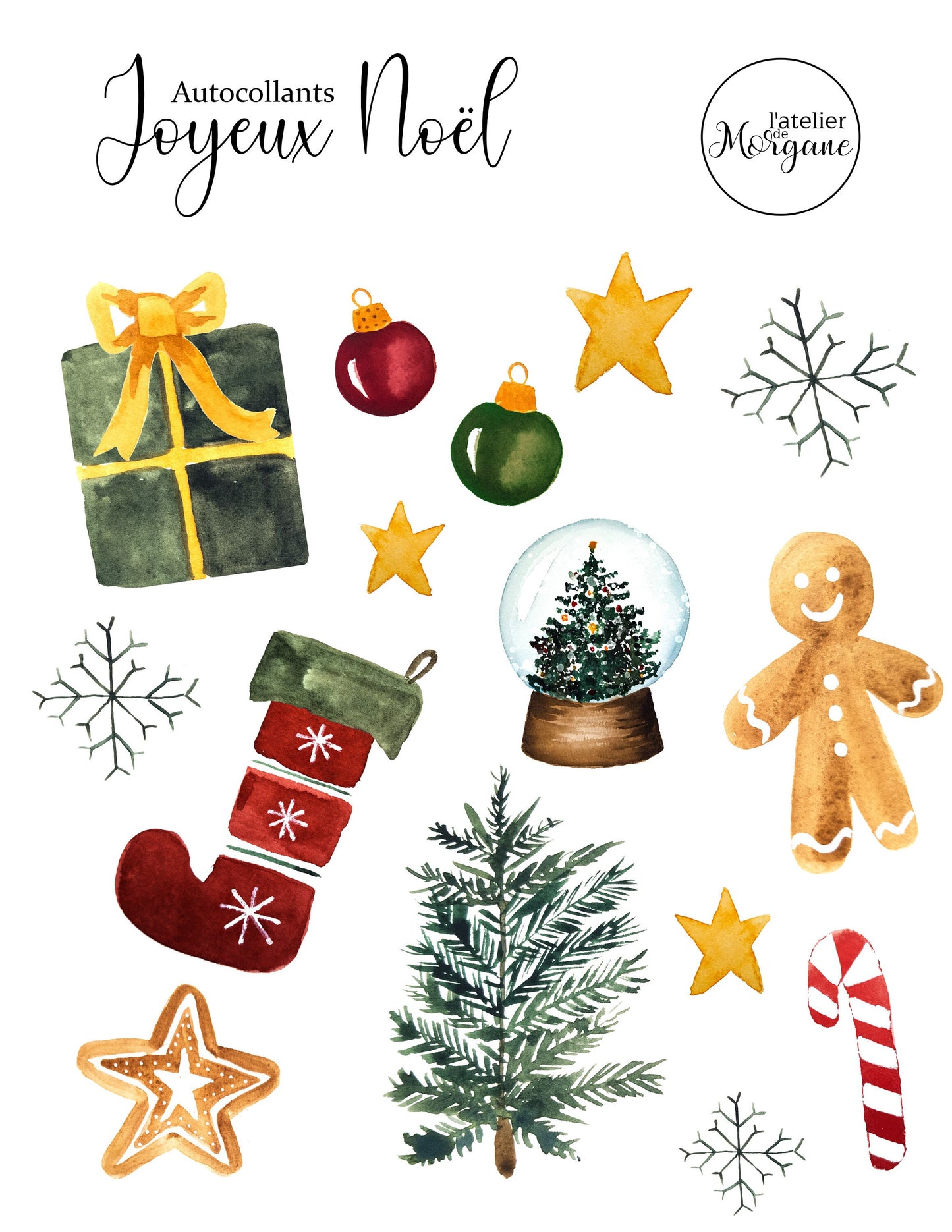 Autocollants joyeux noël