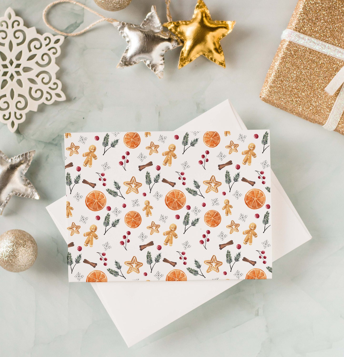 Carte de Noël - épices des fêtes