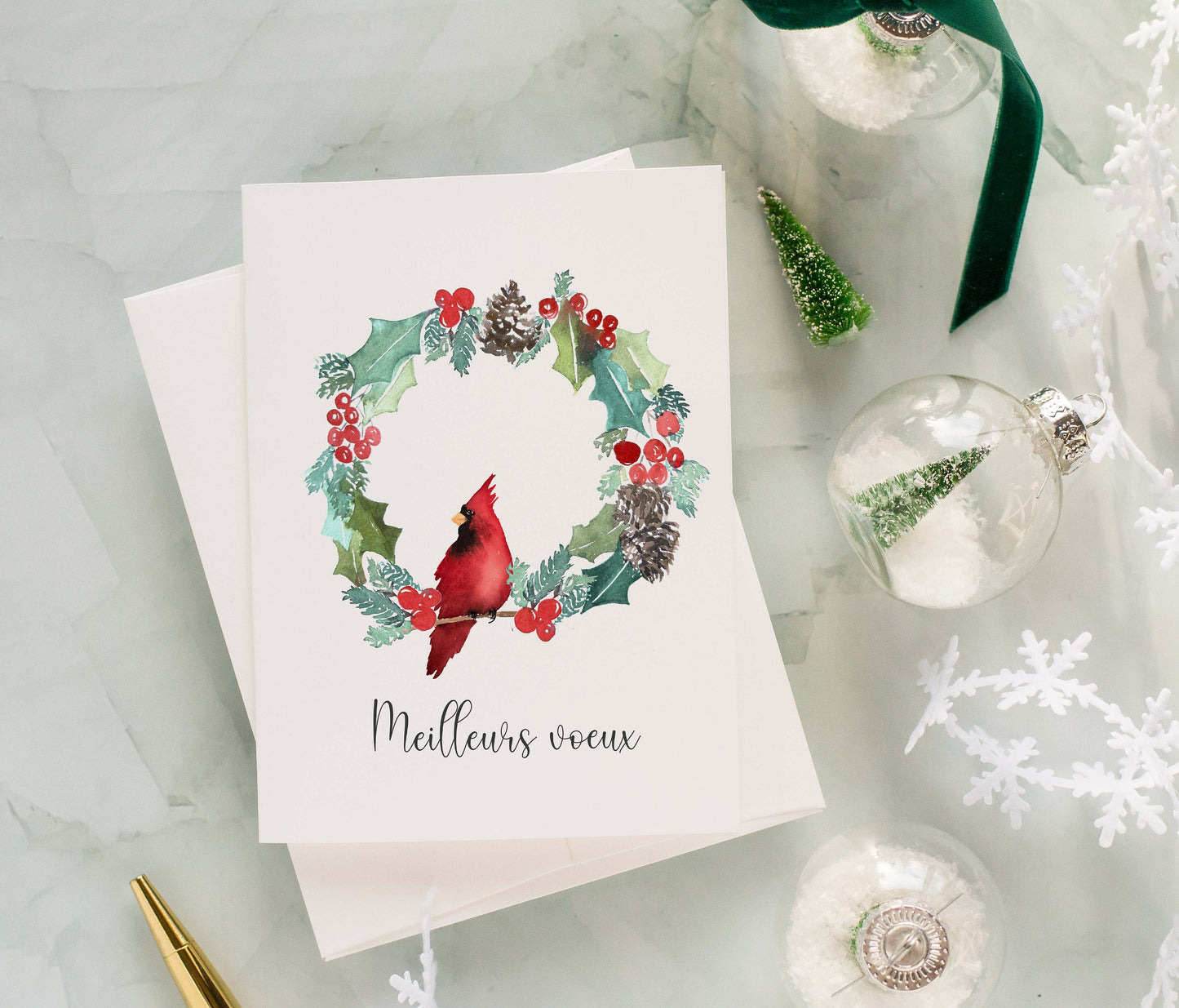 Carte de Noël - cardinal