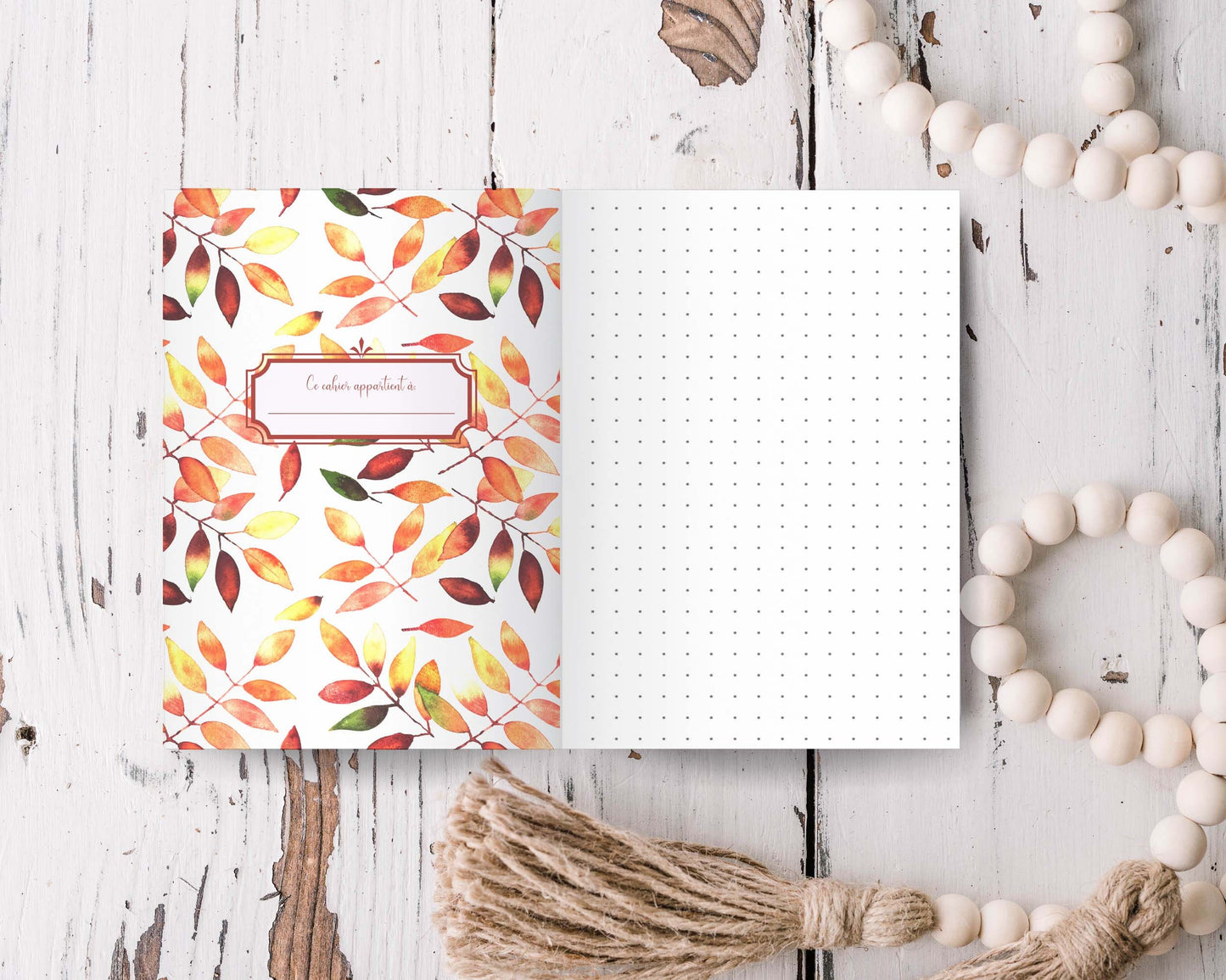 Cahier de notes - feuilles d'automne