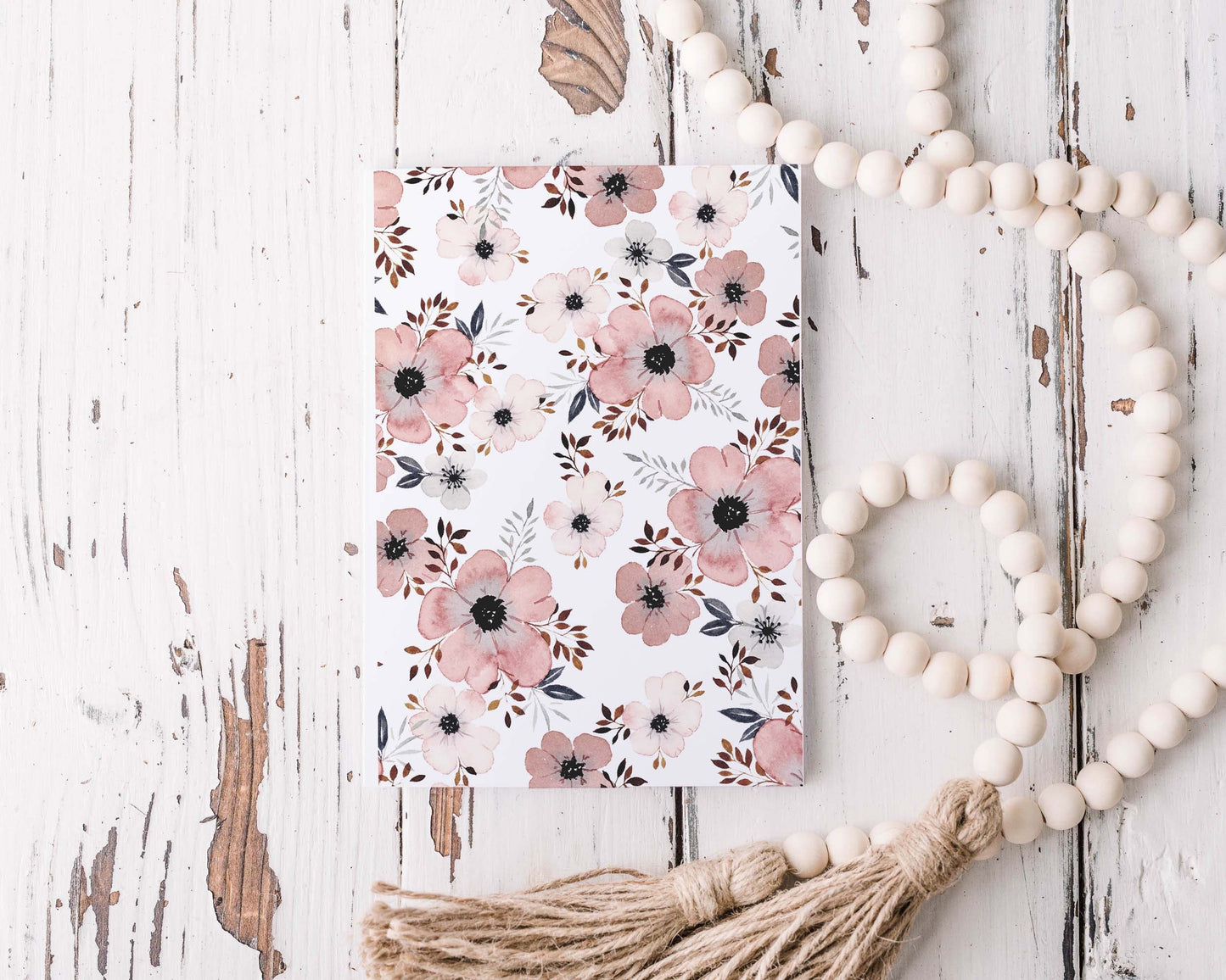 cahier de notes - fleurs poudrées
