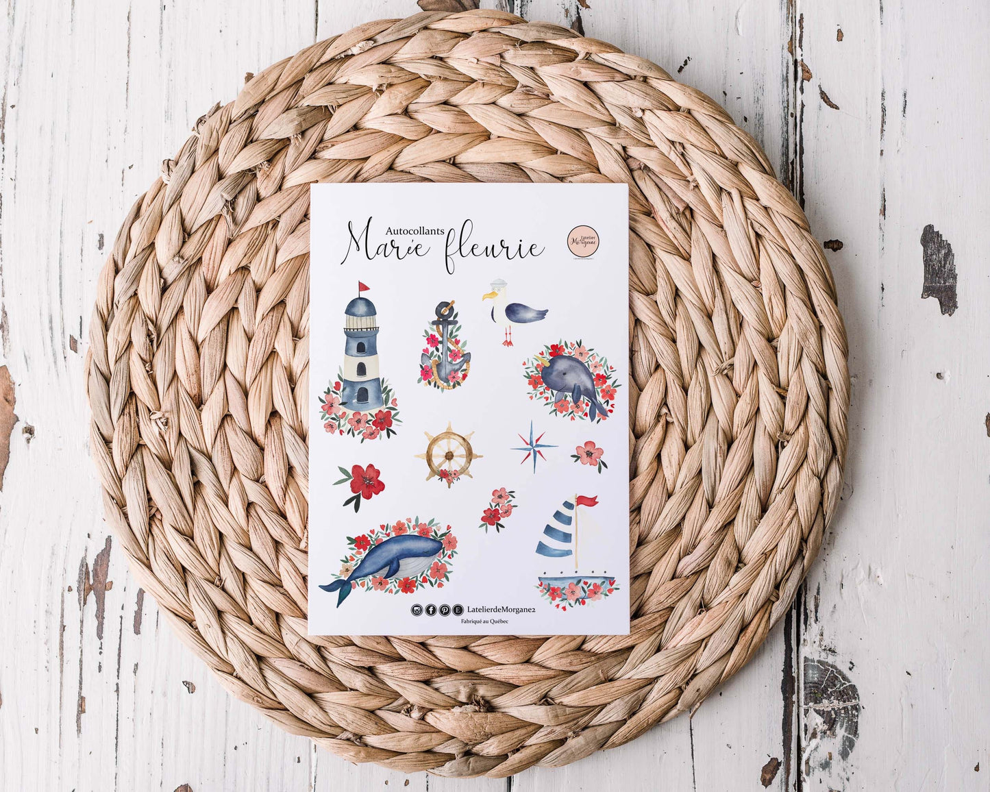 Carte pensée fleurie 5x7 sans texte