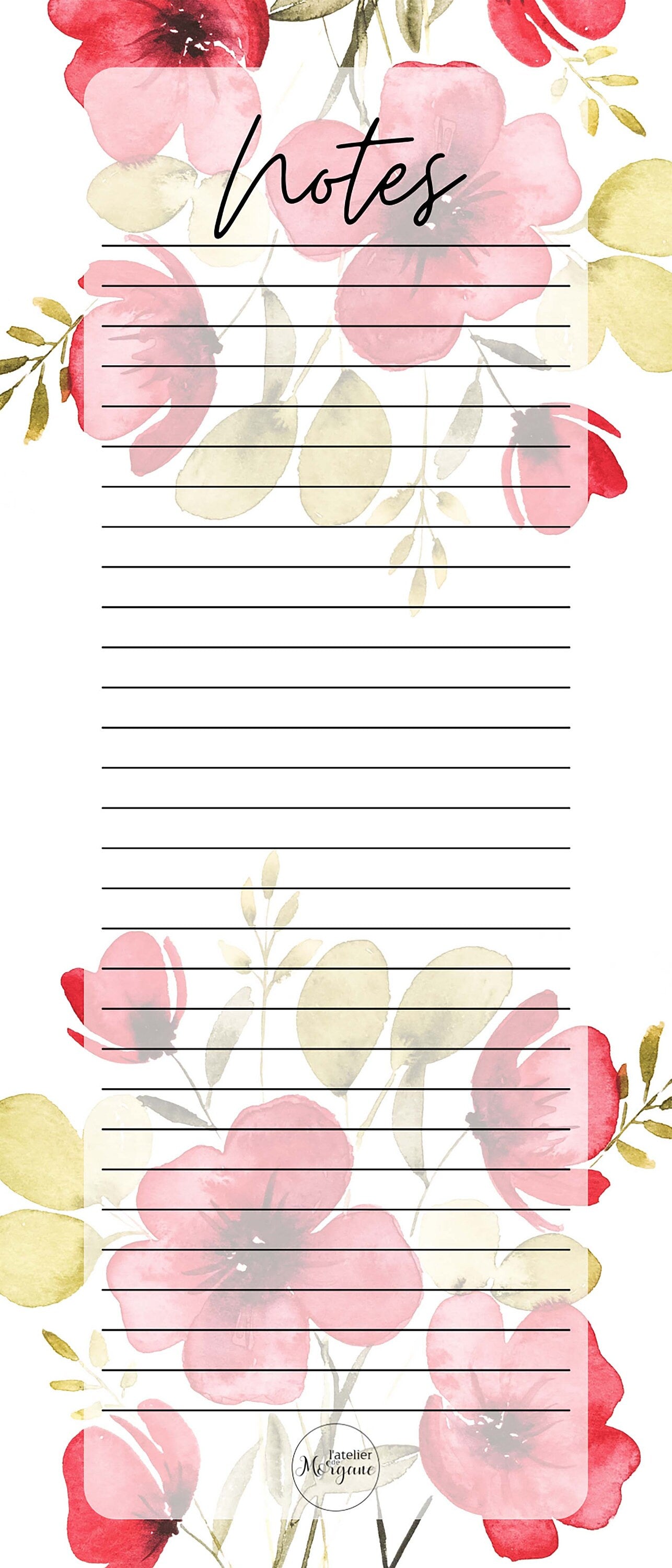 Bloc-notes bouquet rouge