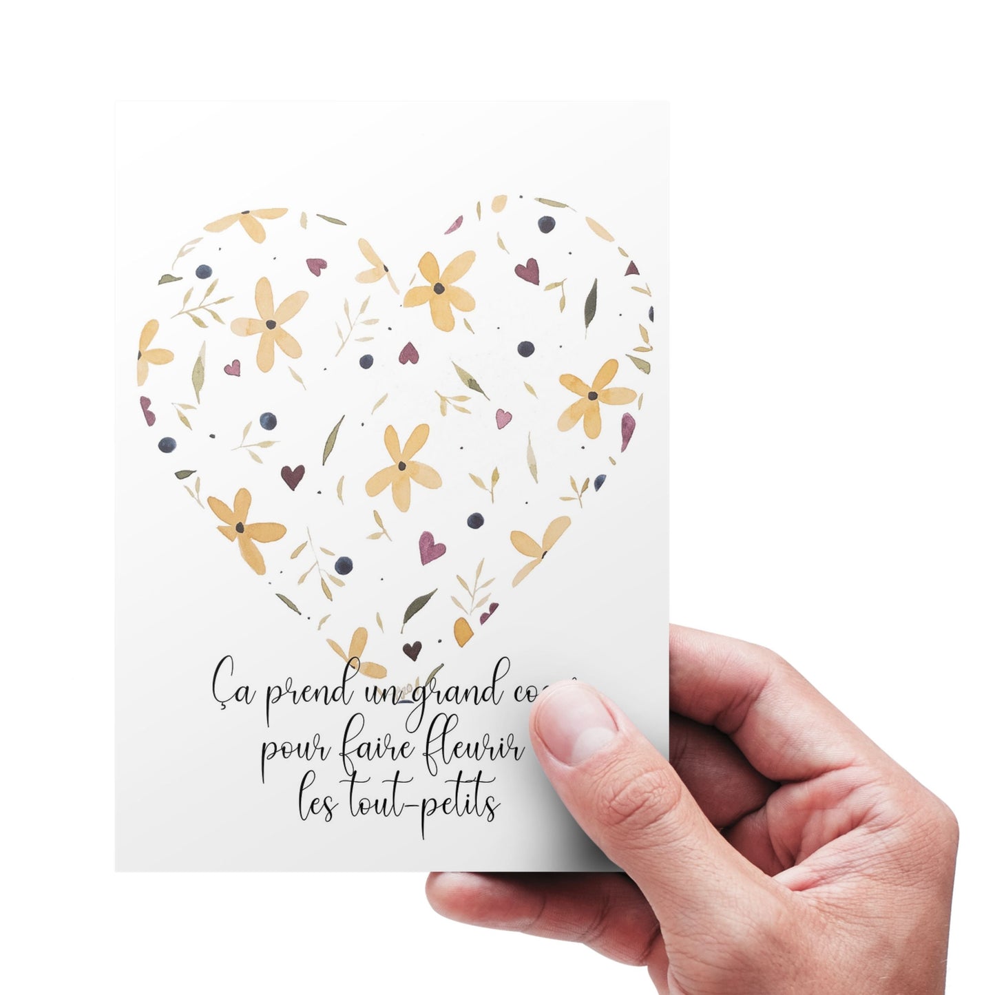 Carte de souhaits - coeur fleuri