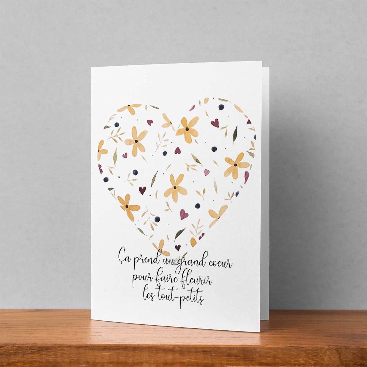 Carte de souhaits - coeur fleuri