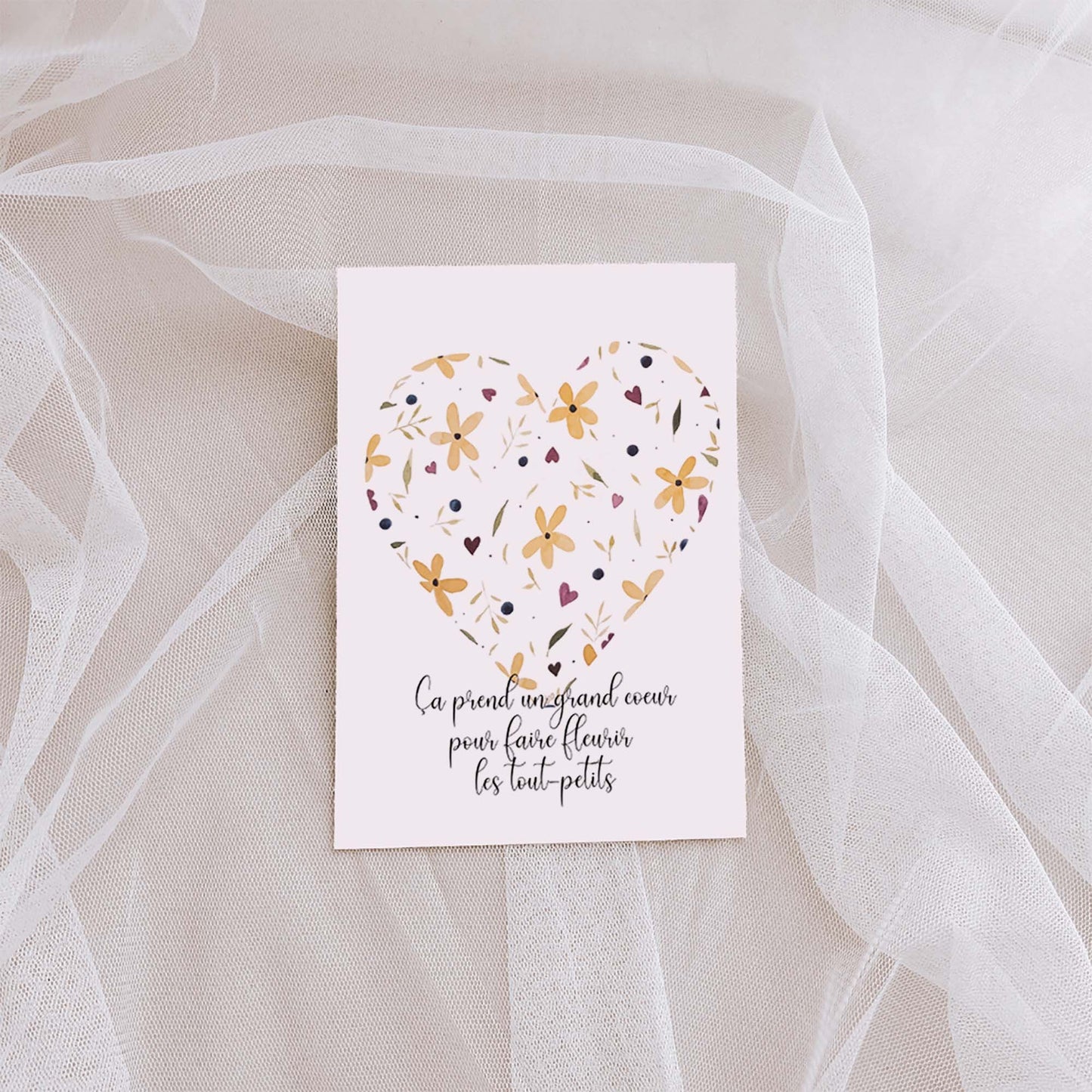 Carte de souhaits - coeur fleuri