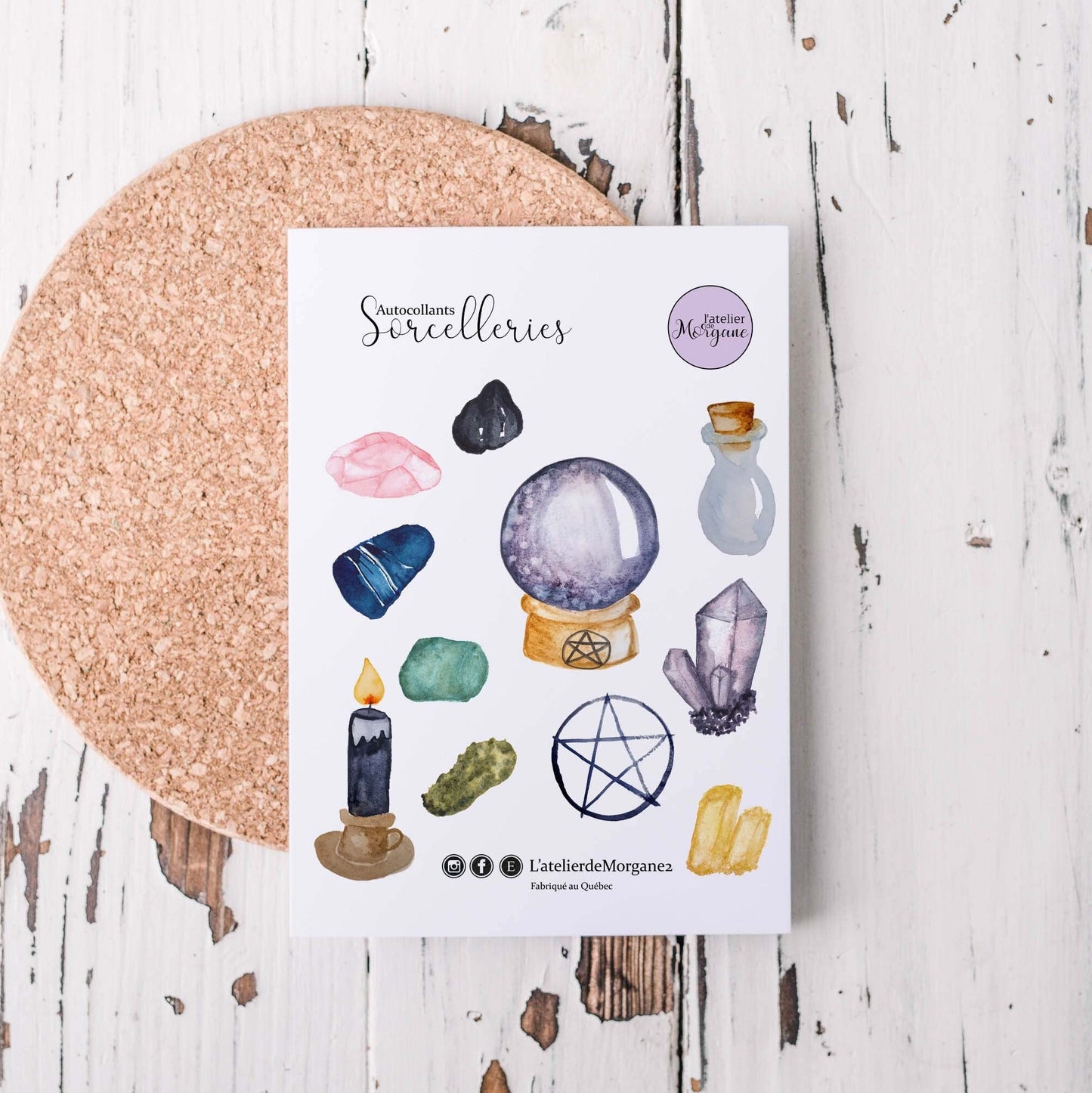 Roue de l'année affiche reproduction à encadrer 8.5X11 aquarelle