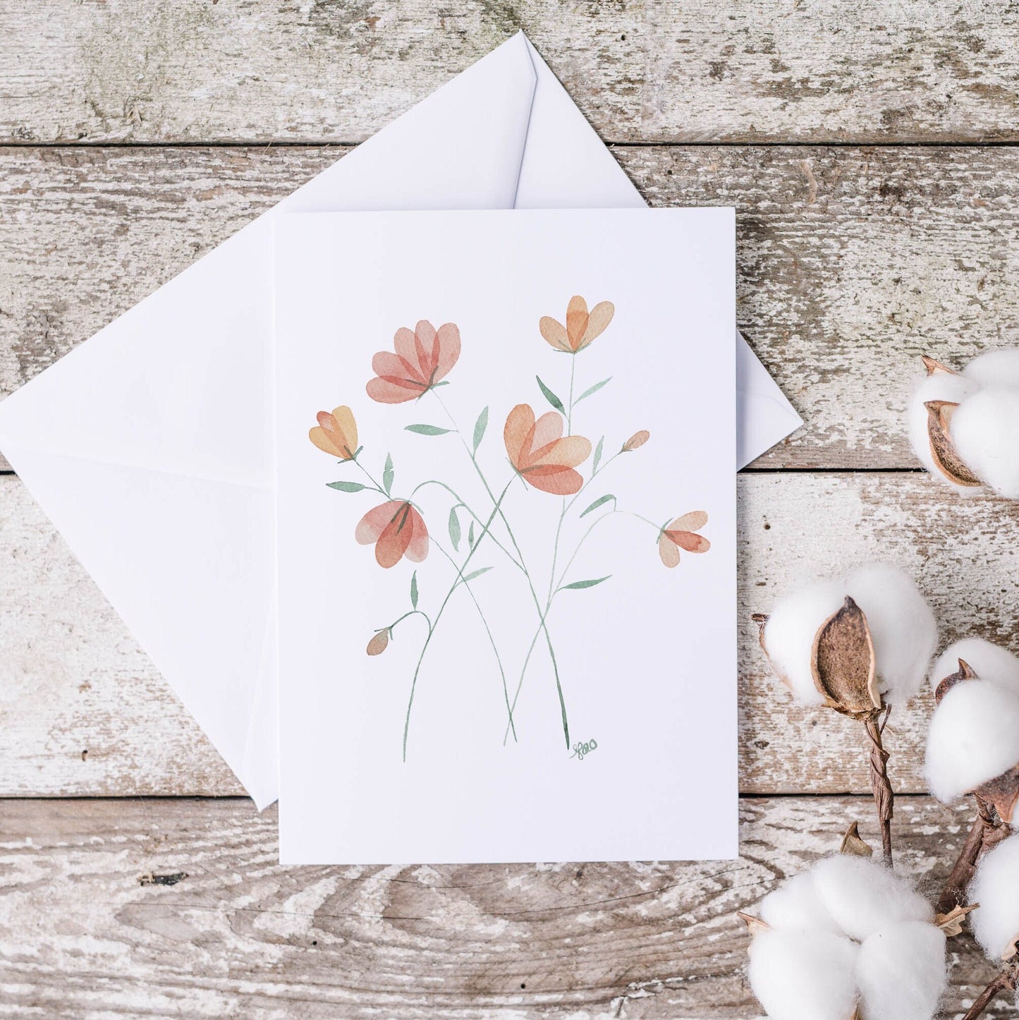 Carte prompt rétablissement à l'aquarelle - 5X7 - Sans texte