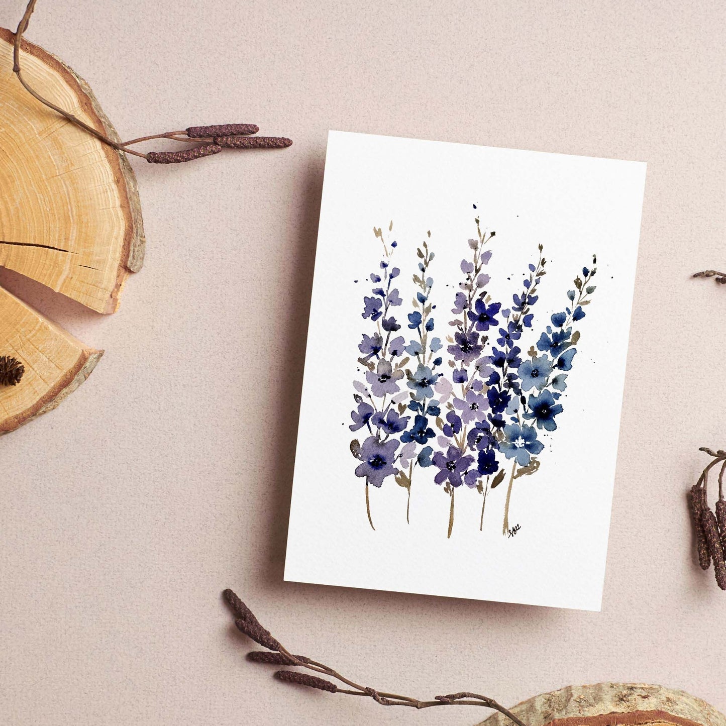 Carte félicitations mariage 5x7 aquarelle