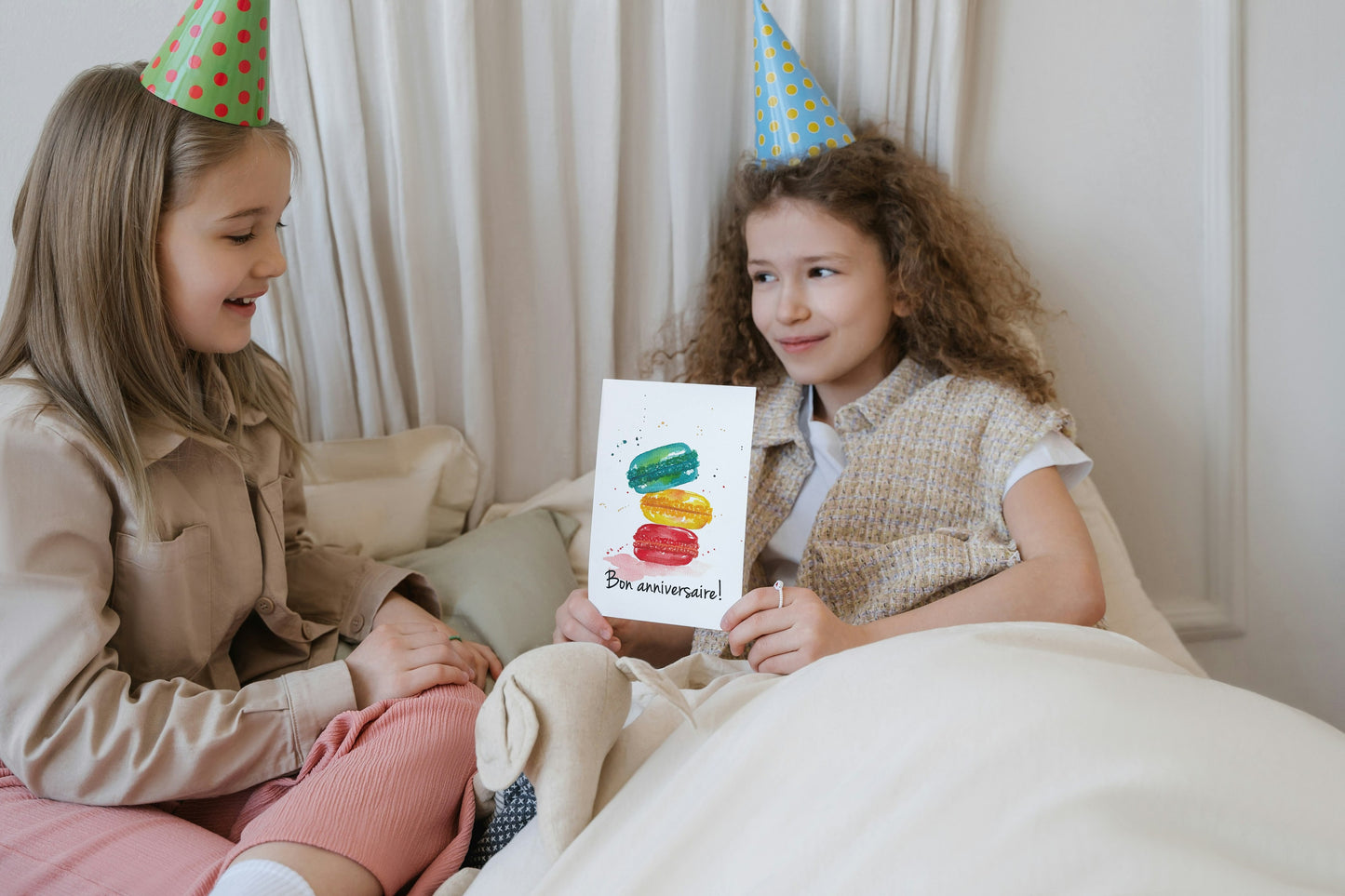 Carte de souhaits à l'aquarelle - Macarons anniversaire - 5x7 - Sans Texte