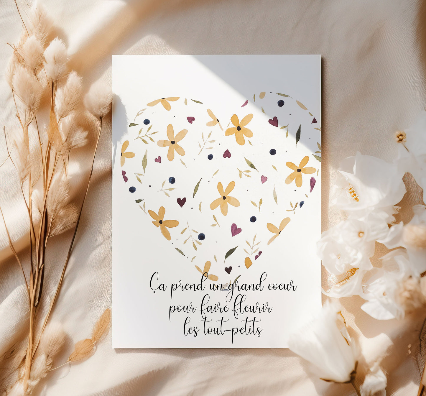Carte de souhaits - coeur fleuri