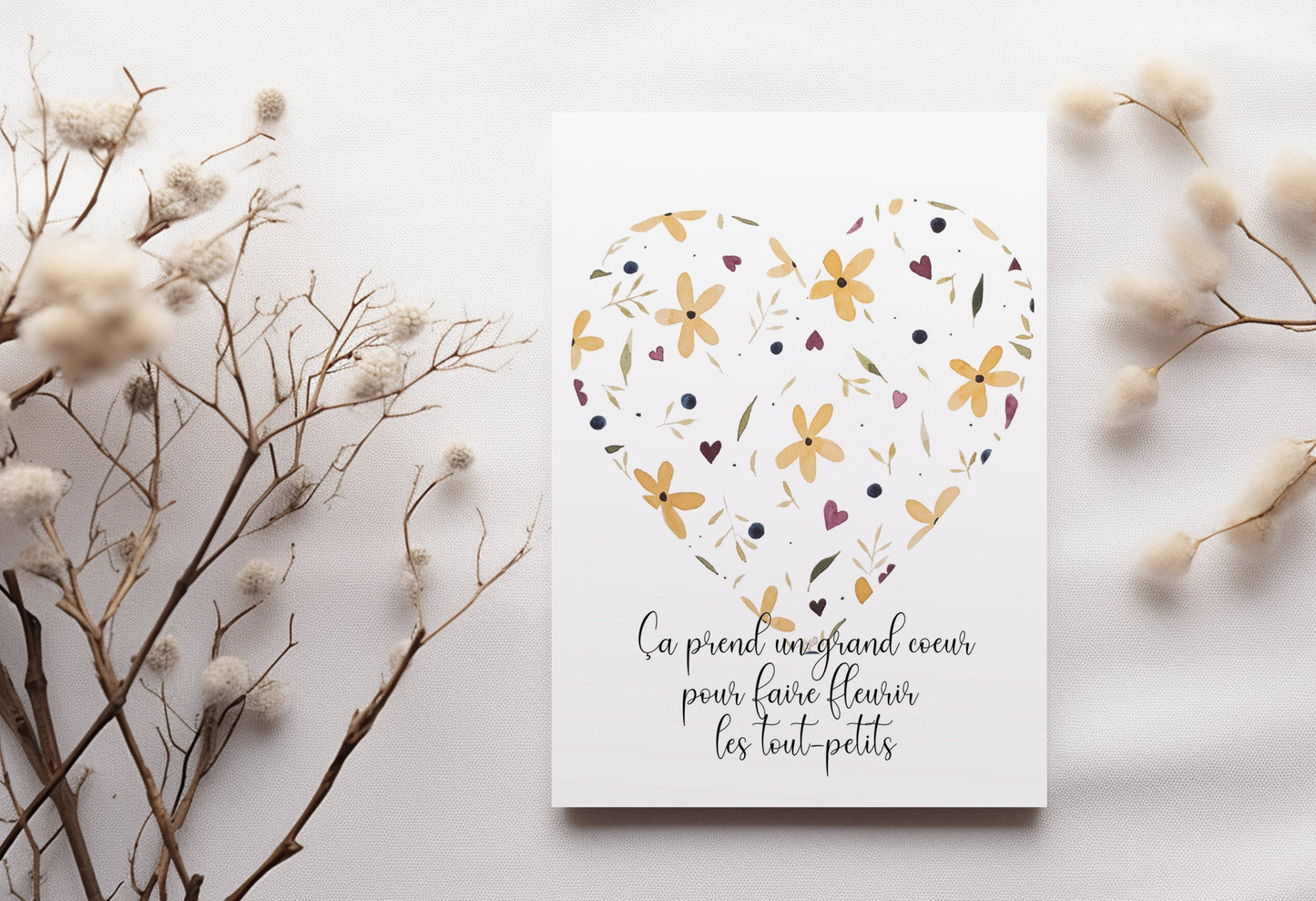Carte de souhaits - coeur fleuri