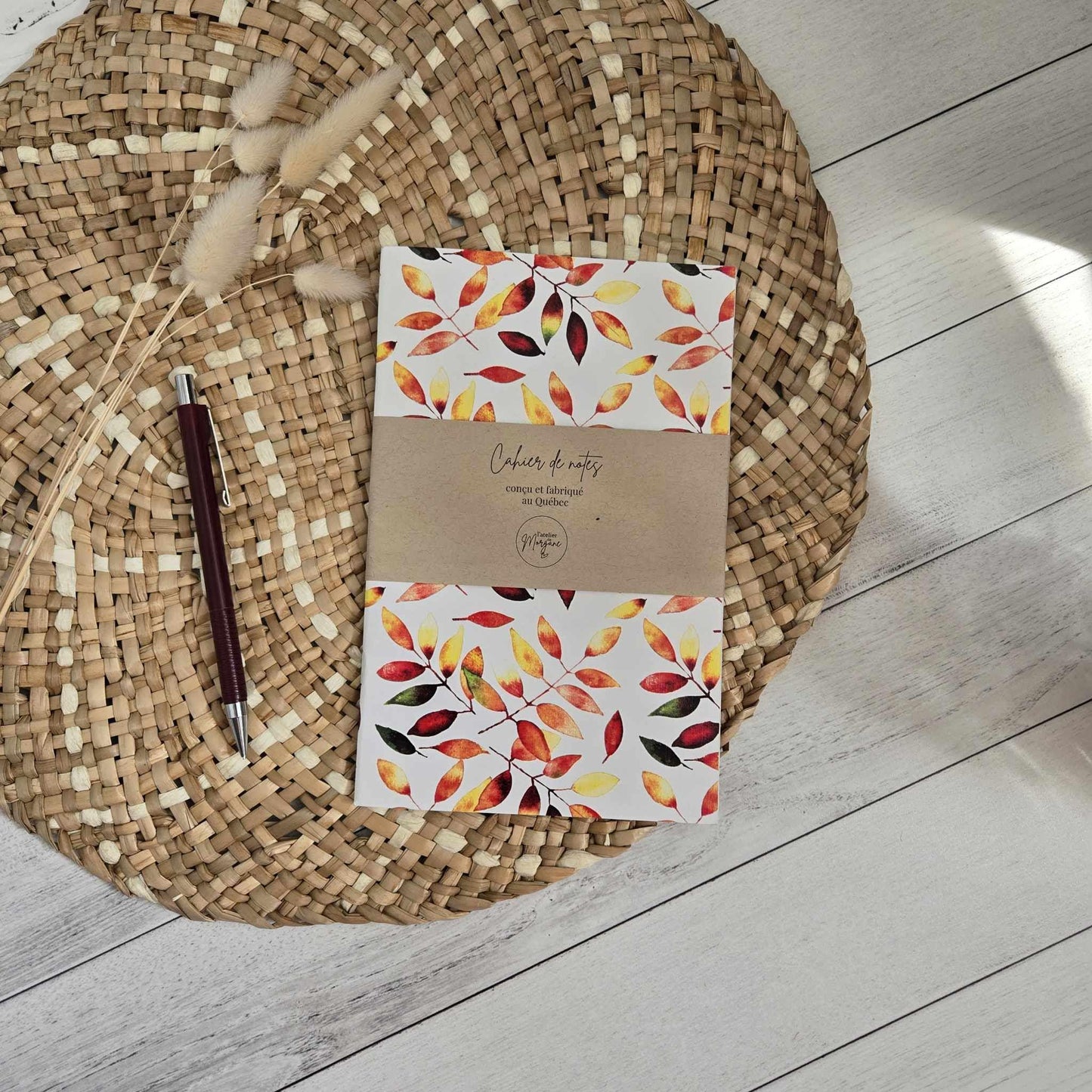 Cahier de notes - feuilles d'automne