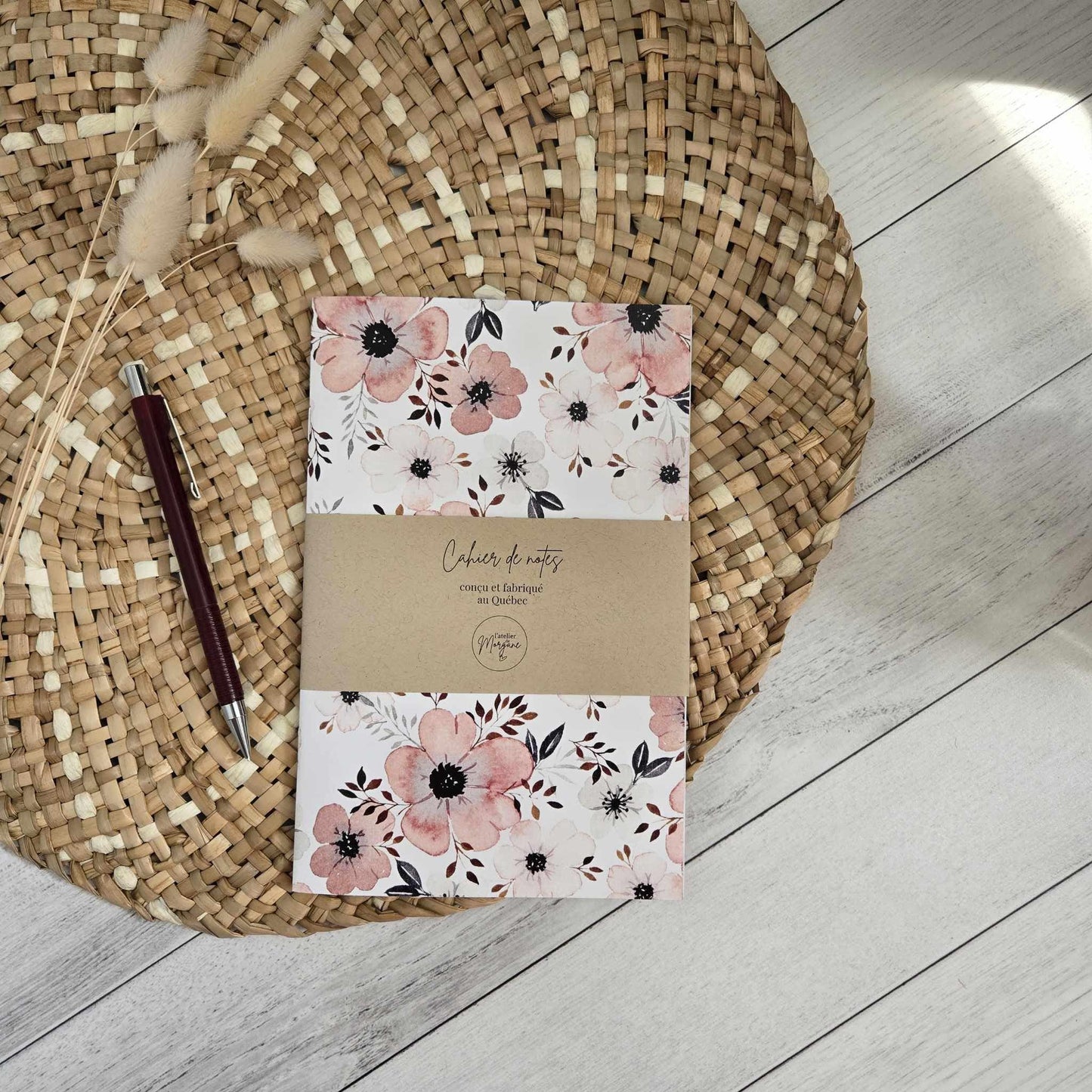 cahier de notes - fleurs poudrées