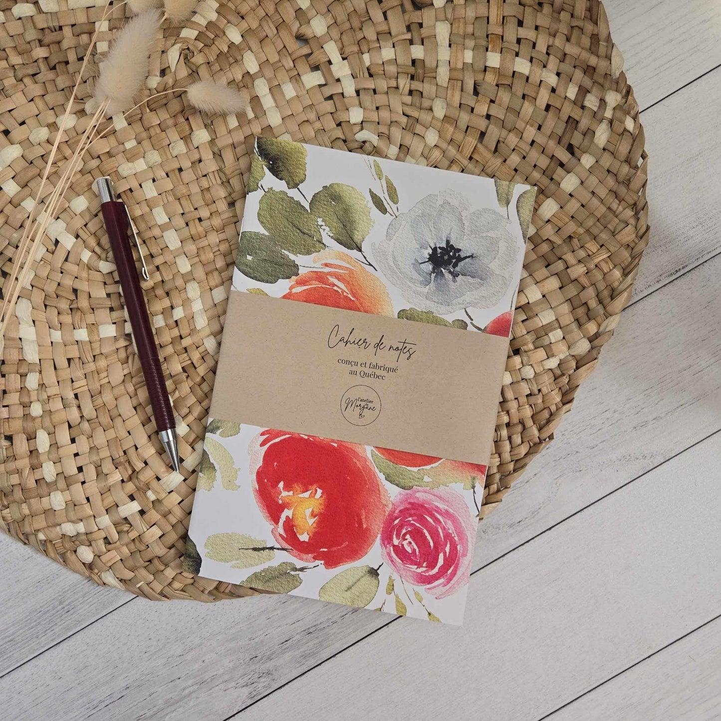 cahier de notes - pivoines