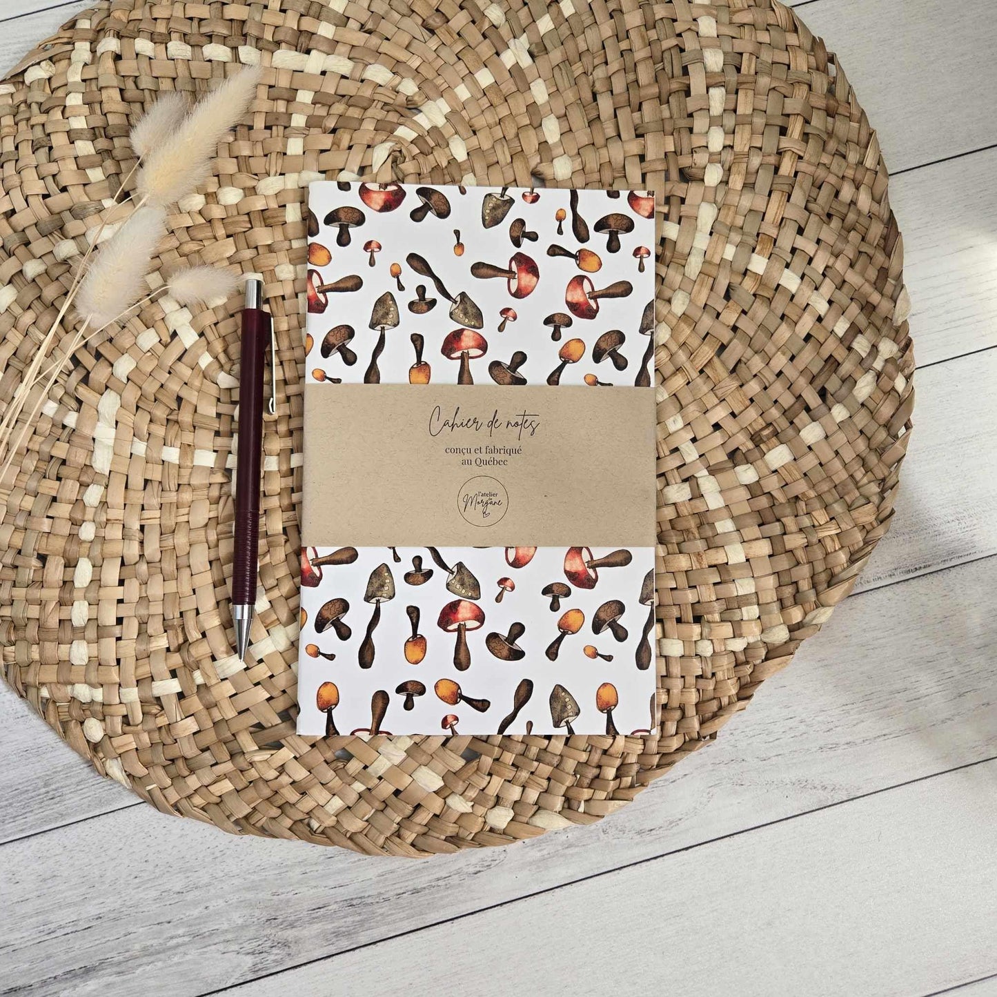 cahier de notes - champignons