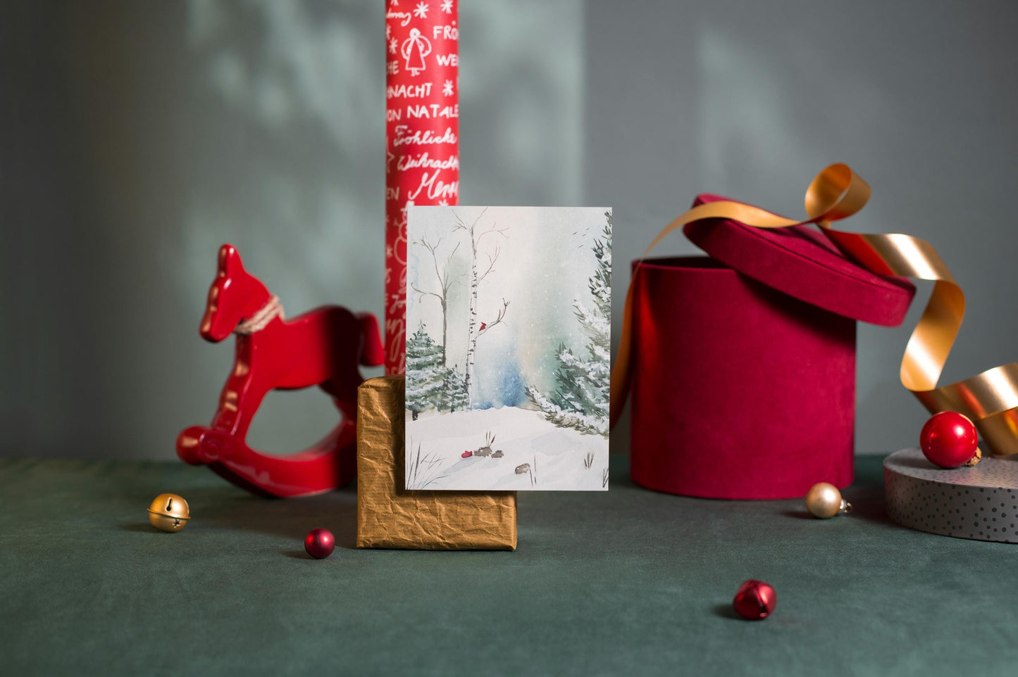 Carte de Noël - forêt de Noël