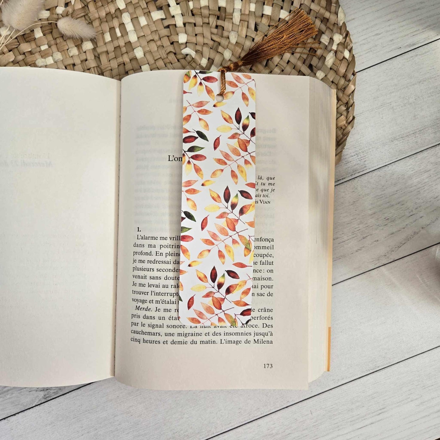 Signet illustration aquarelle feuilles d'automne