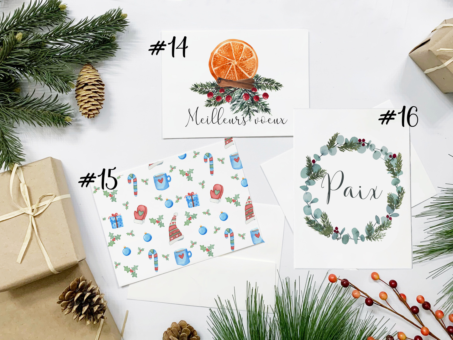 Ensemble de 10 cartes de Noël au choix