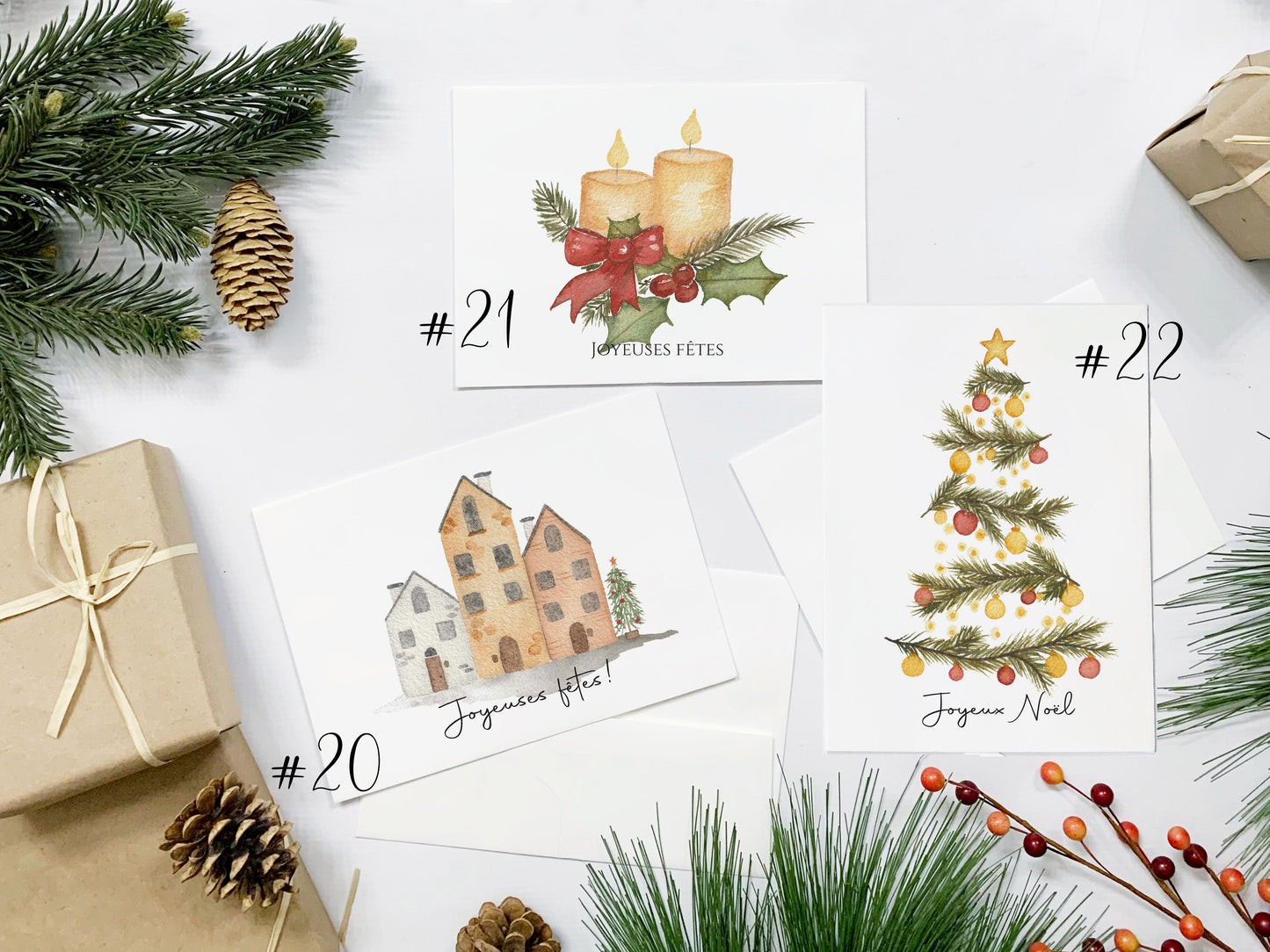 Ensemble de 10 cartes de Noël au choix