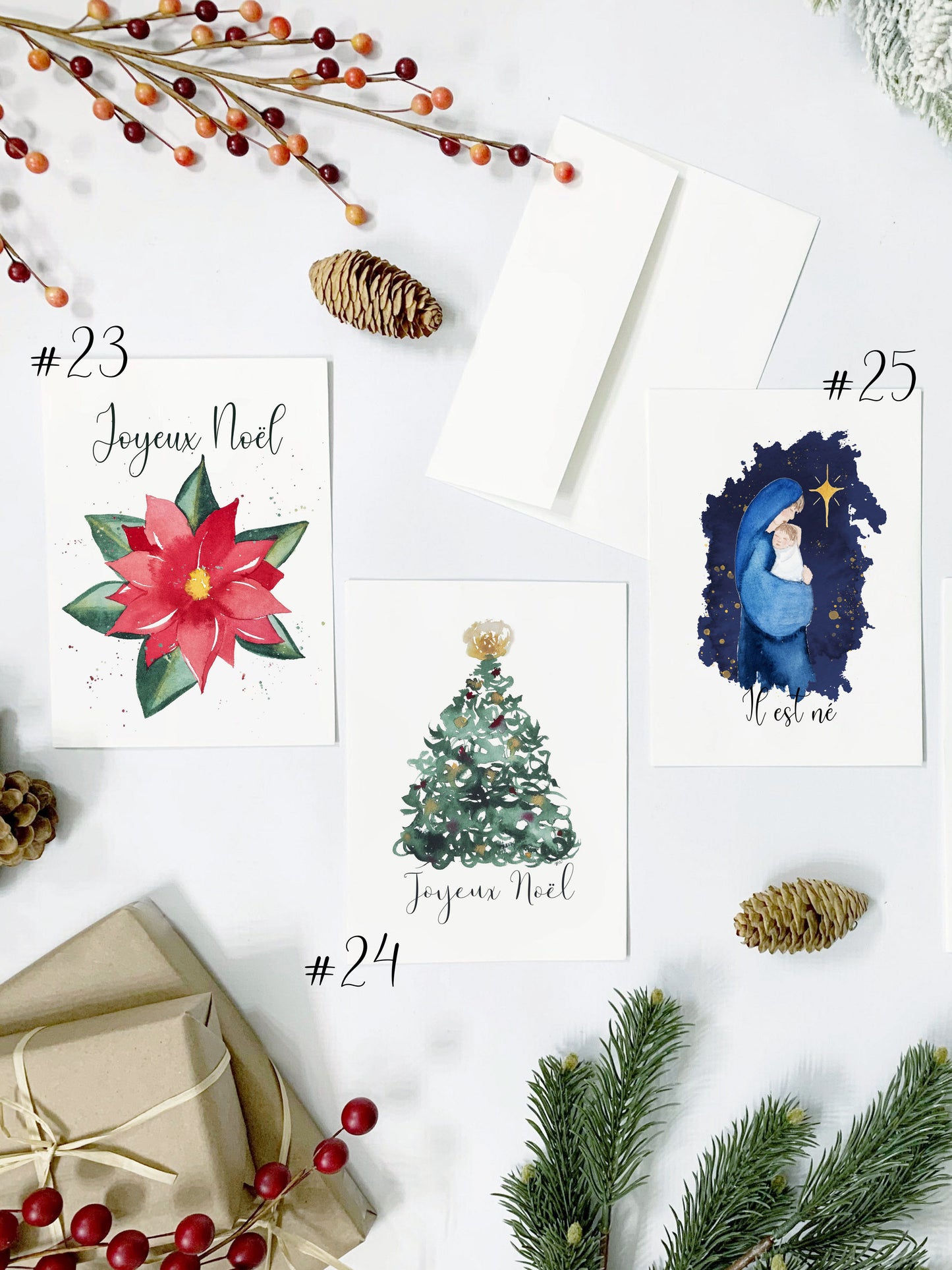Ensemble de 10 cartes de Noël au choix