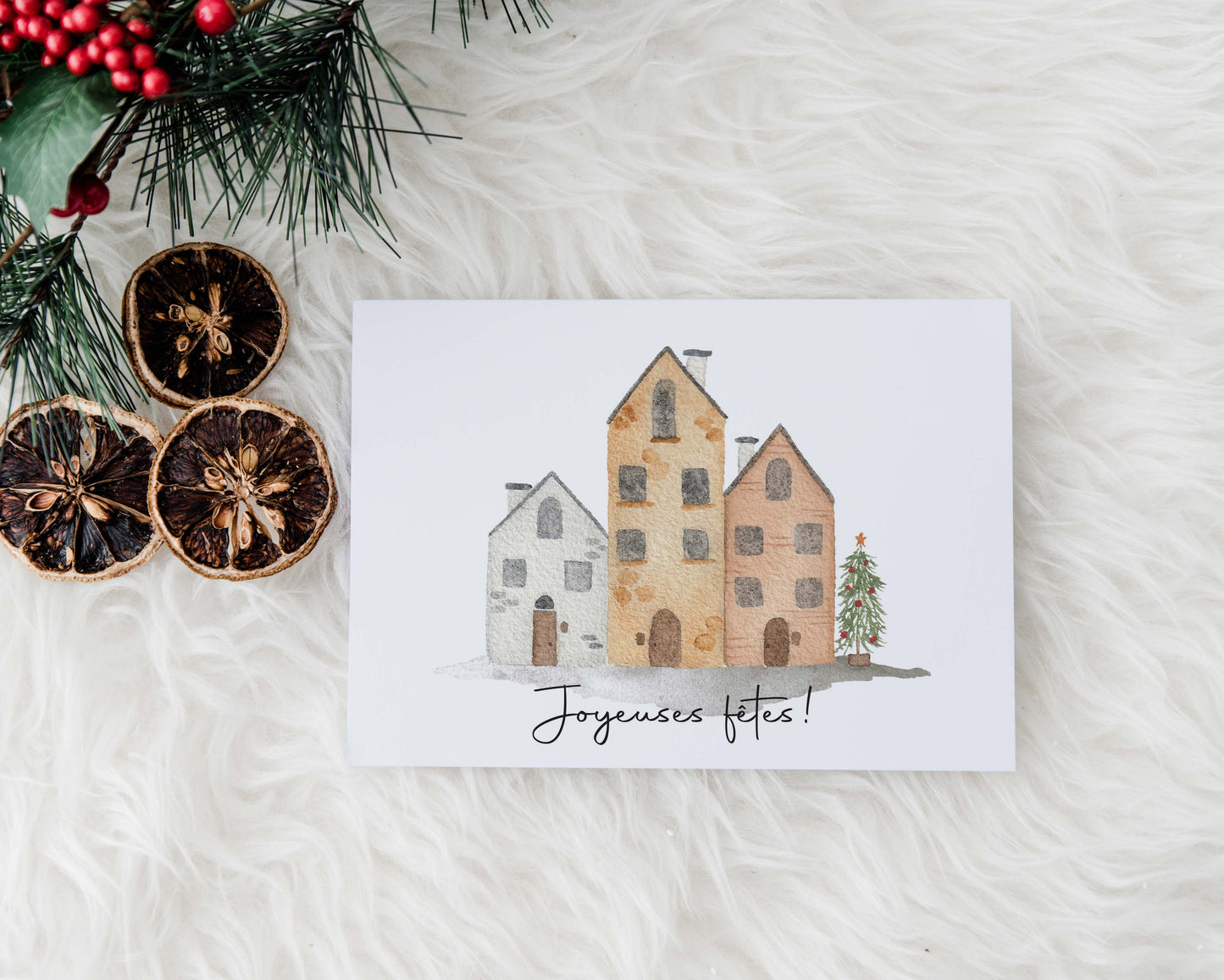 Carte de Noël - maisons des fêtes