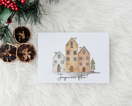 Carte de Noël - maisons des fêtes