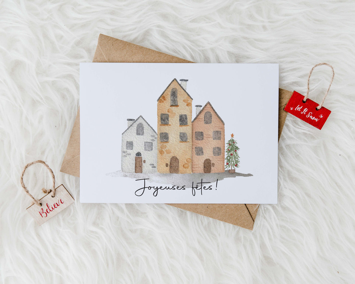 Carte de Noël - maisons des fêtes