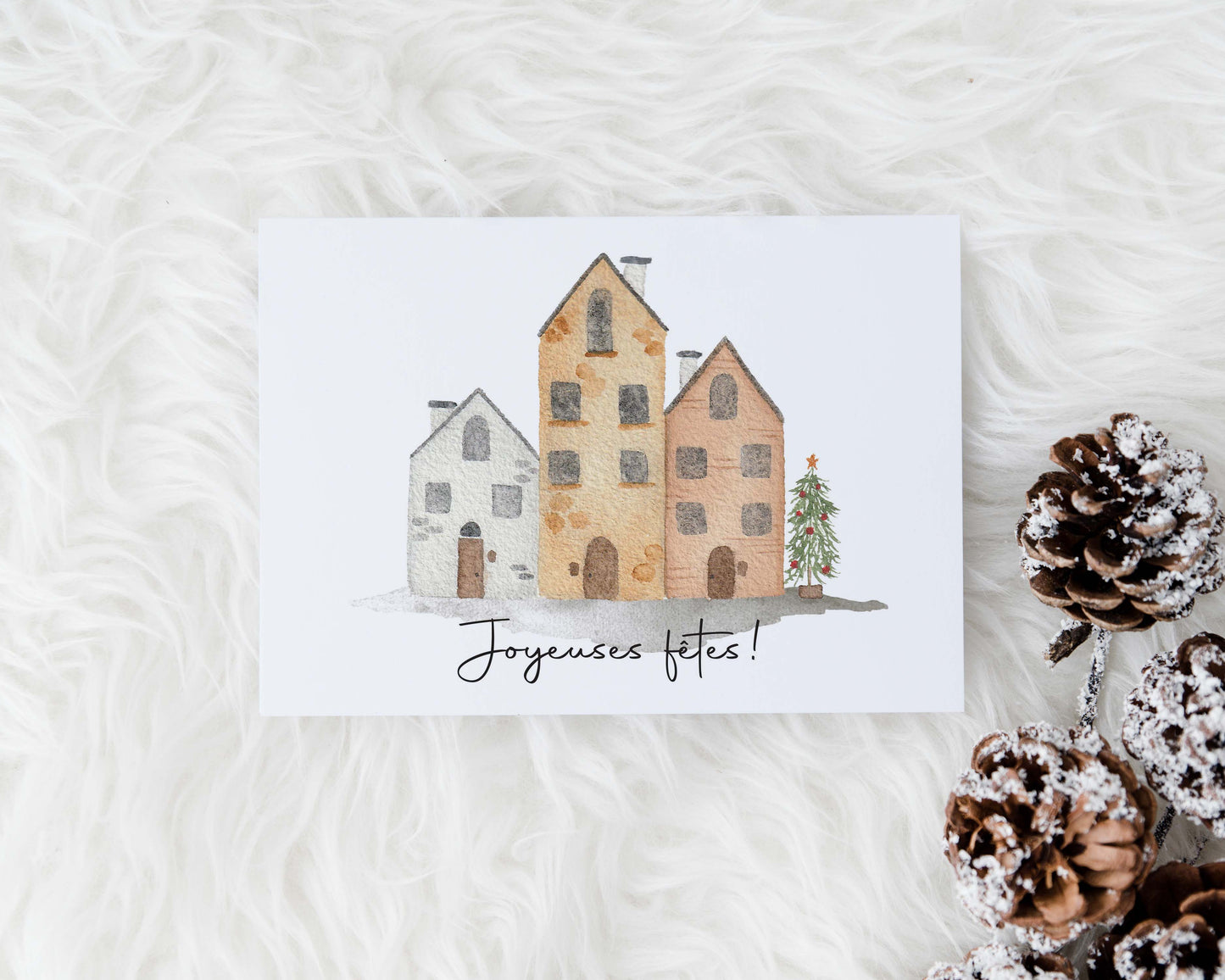 Carte de Noël - maisons des fêtes