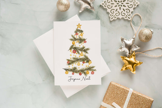 Carte de Noël - Le sapin a des boules