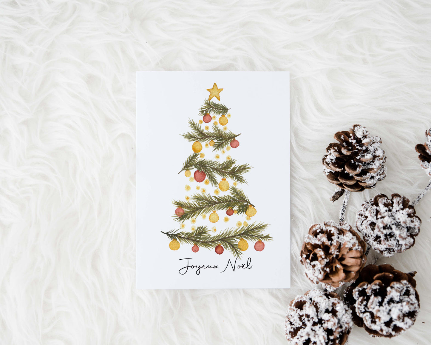 Carte de Noël - Le sapin a des boules