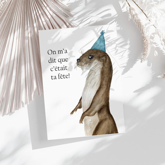 Carte de souhaits - Loutre de fête